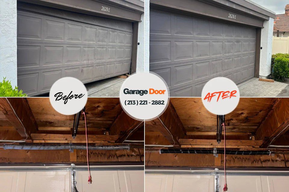 Before and after: garage door repair Hanapepe, HI